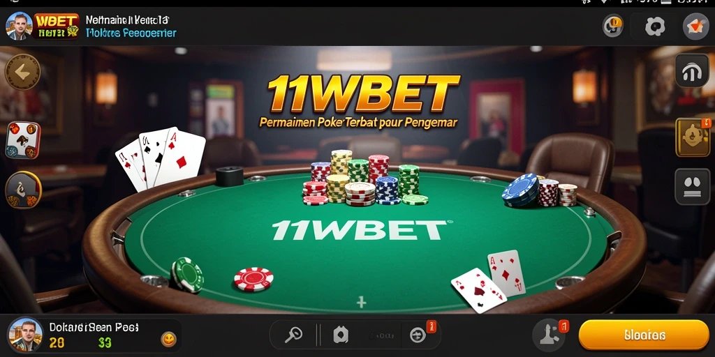 Tampilan gameplay Poker menarik di 11WBET.