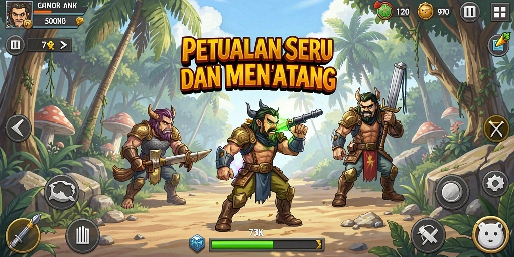 Tampilan gameplay petualangan yang menakjubkan dari 73K.