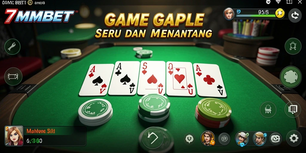 Tampilan gameplay Gaple yang seru di 7MMBET.
