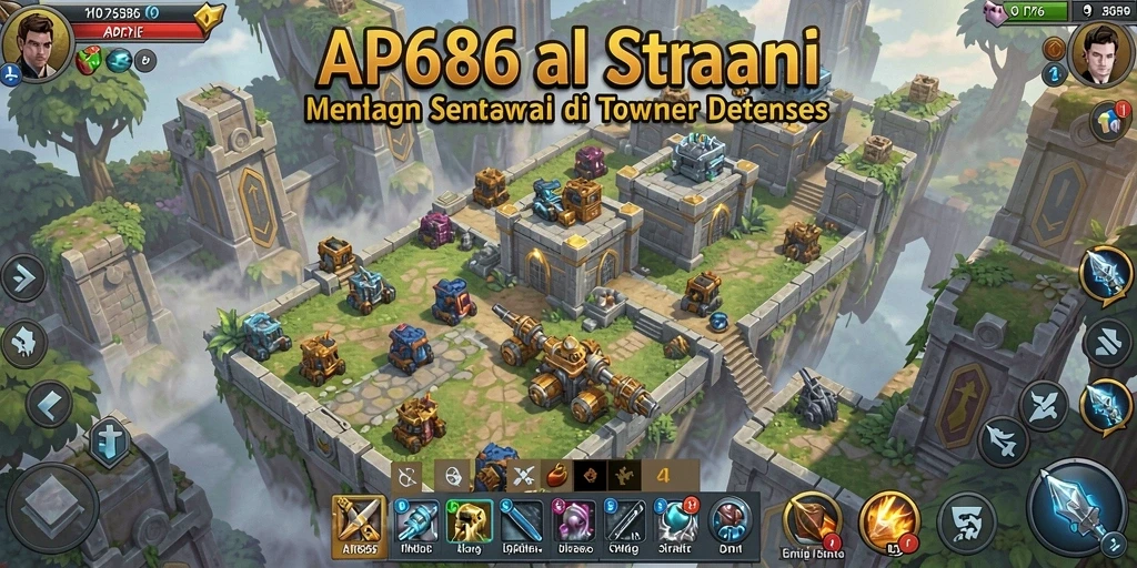 Tampilan gameplay seru di AP686 Tower Defense.