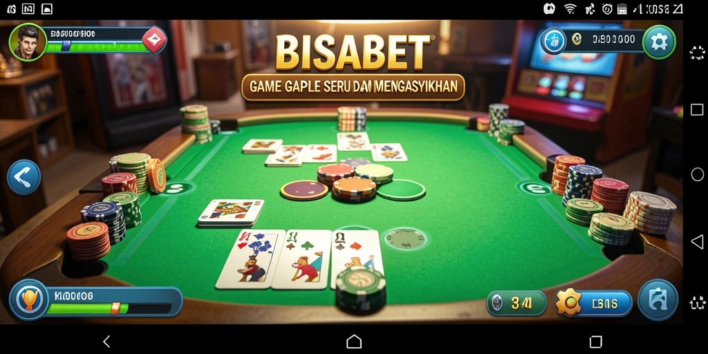Tampilan gameplay Gaple yang seru dan interaktif di BISABET.