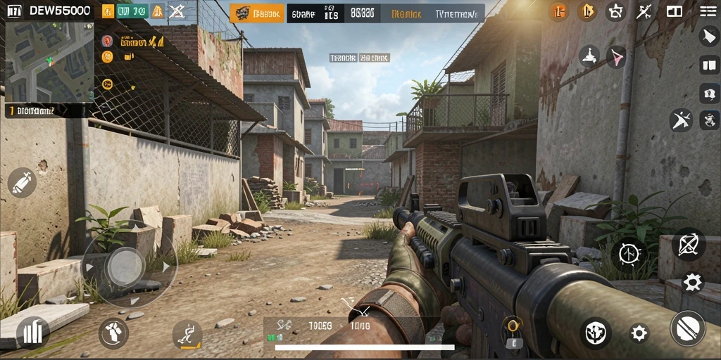 Gameplay intens dalam DEWI5000 dengan aksi tembak-menembak yang seru.