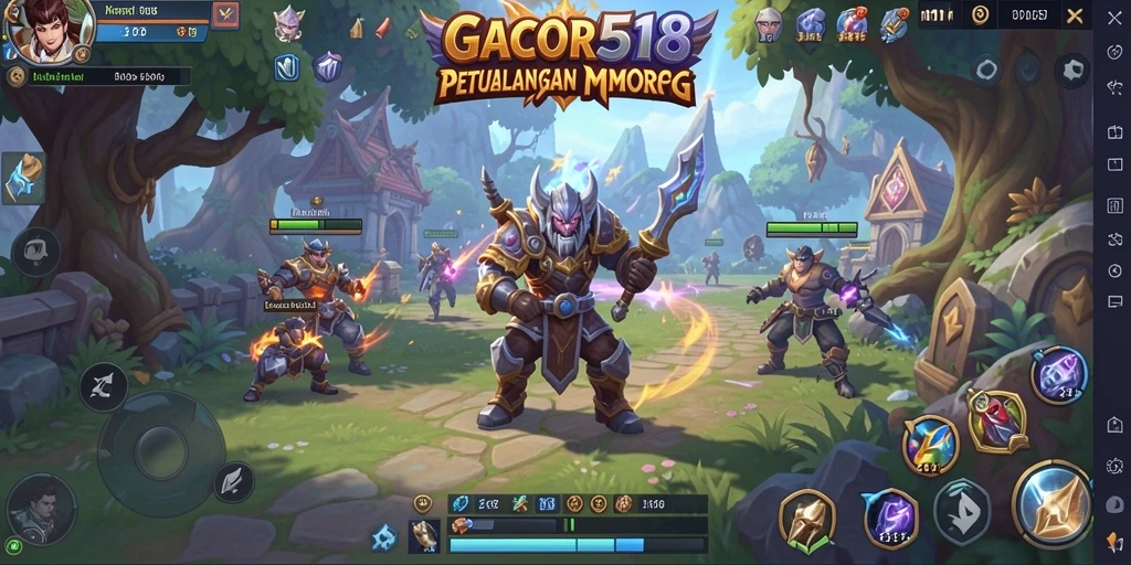Tangkapan layar permainan GACOR518 menampilkan aksi seru dalam petualangan MMORPG.