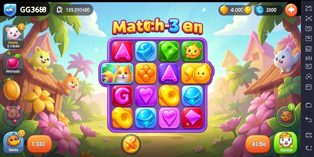 Tampilan gameplay GG368 yang penuh warna dan menantang.
