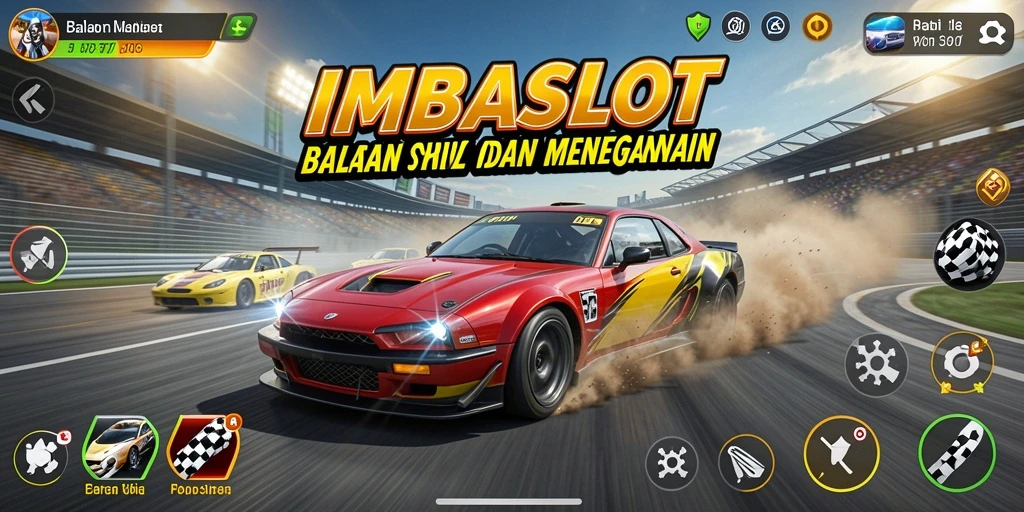Tangkapan layar gameplay balapan IMBASLOT yang mendebarkan.