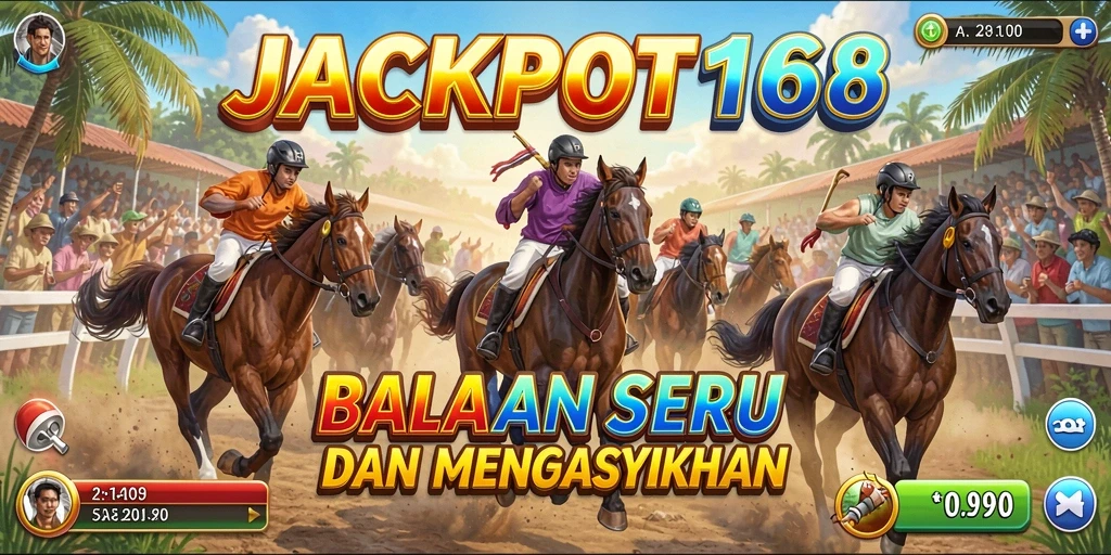 Screenshot gameplay JACKPOT168 menampilkan balapan yang mendebarkan.