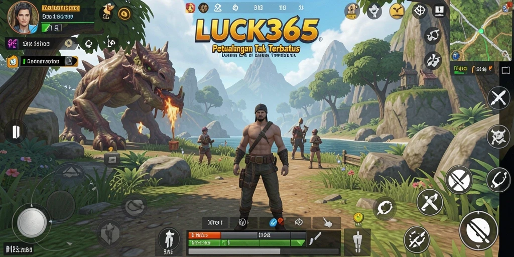 Screenshot gameplay LUCK365 dengan pemandangan dunia terbuka yang menakjubkan.