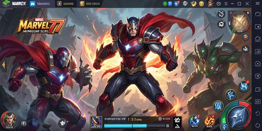 Screenshot gameplay <strong>MARVEL77</strong> menampilkan pertarungan yang epik dan menarik.