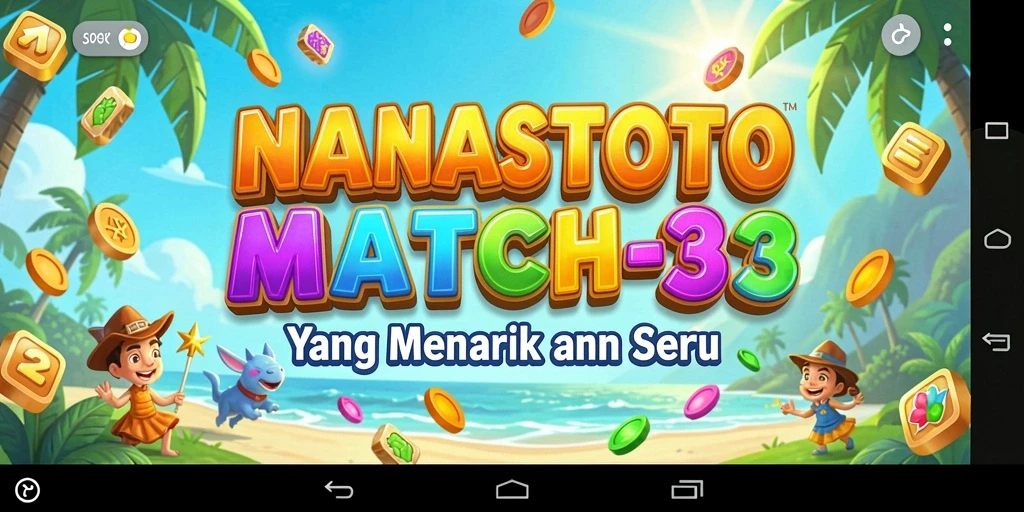 Tampilan menarik gameplay NANASTOTO di level Match-3 yang penuh warna.