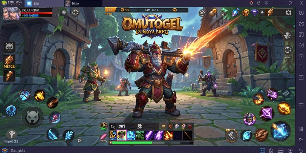 Tangkapan layar menampilkan karakter heroik dalam pertempuran seru di <strong>OMUTOGEL</strong>.