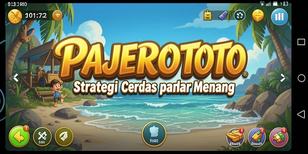 Tangkapan layar utama PAJEROTOTO yang menunjukkan aksi pertempuran strategi.