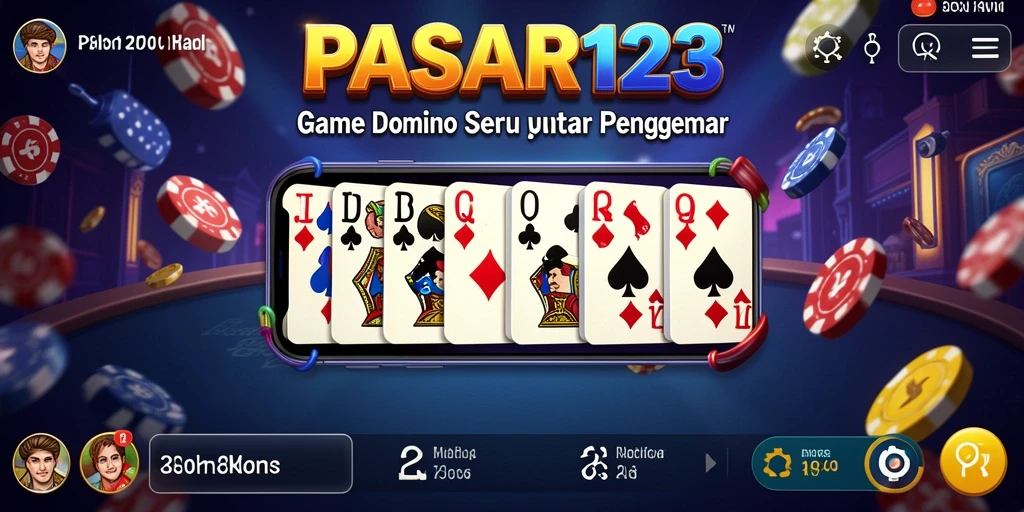 Tampilan gameplay seru dari PASAR123 dengan domino klasik.