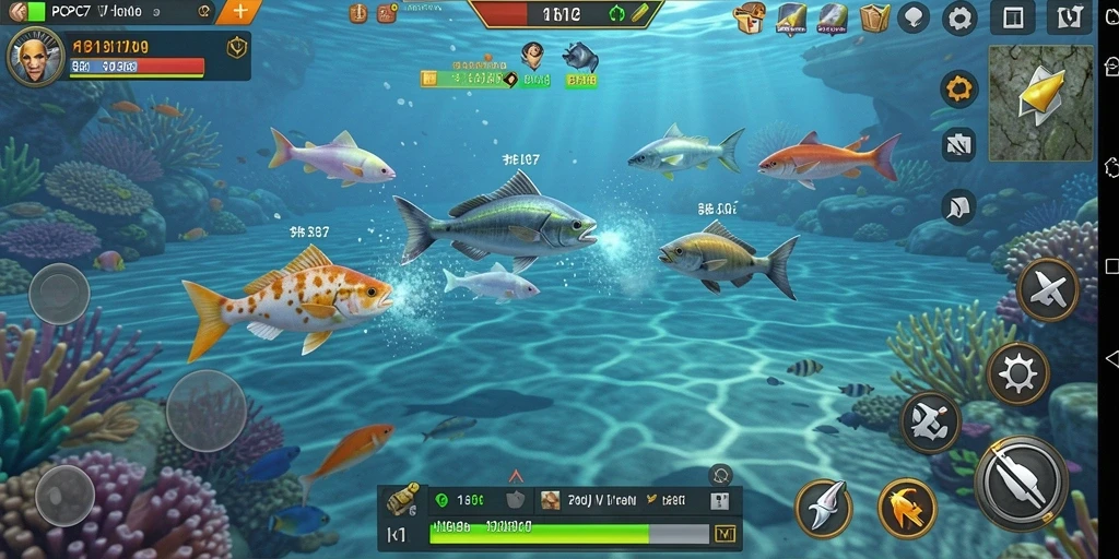 Screenshot menunjukkan aksi menembak ikan yang mengasyikkan di PCPC7.