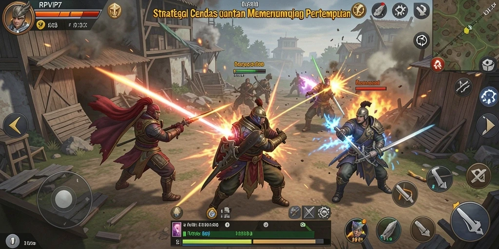 Tangkapan layar gameplay RPVIP7 dengan aksi strategi yang intens.