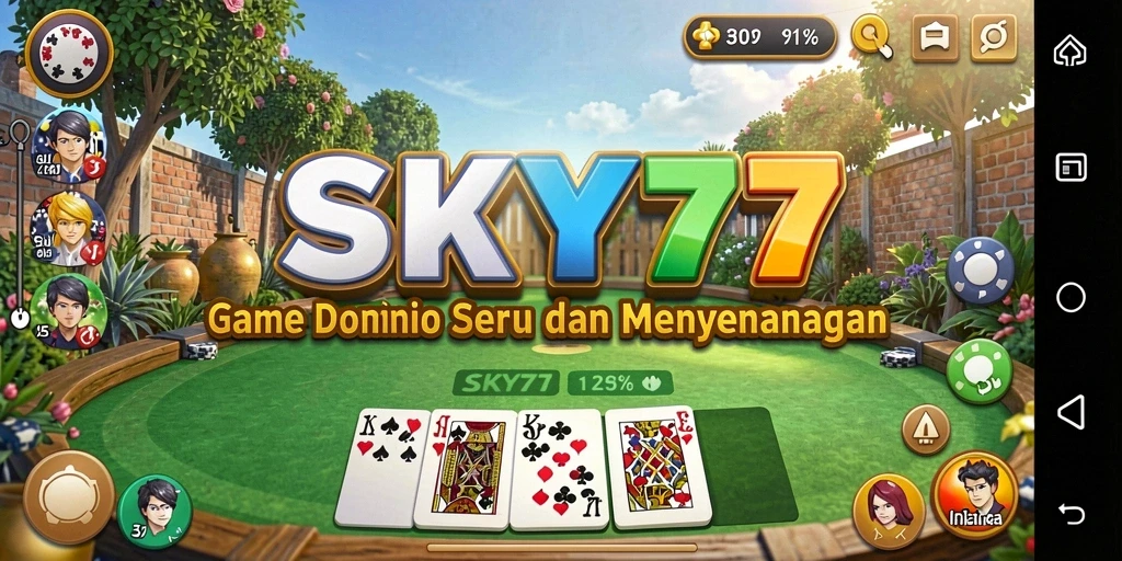 Tangkapan layar SKY77 menampilkan gameplay Domino yang seru.